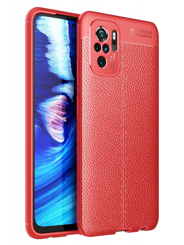 Newface Xiaomi Redmi Note 10 Kılıf Auto Focus Kapak - Kırmızı