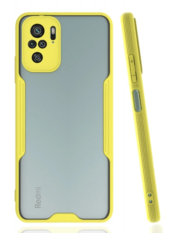 Newface Xiaomi Redmi Note 10 Kılıf Platin Silikon - Sarı