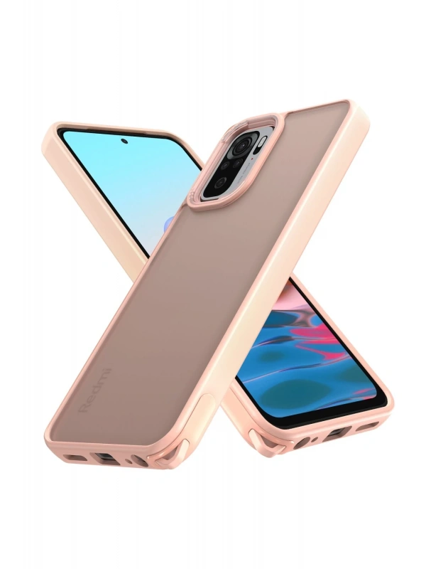 Newface Xiaomi Redmi Note 10 Pro Kılıf Elegant Kapak - Pudra