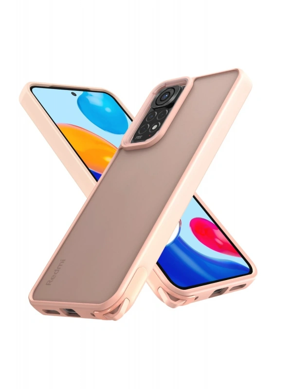 Newface Xiaomi Redmi Note 11 Kılıf Elegant Kapak - Pudra