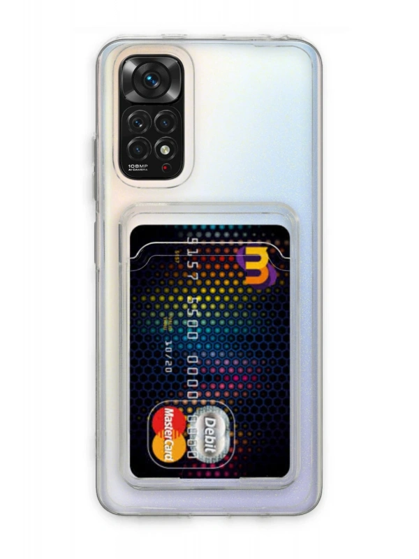 Newface Xiaomi Redmi Note 11 Kılıf Kart Şeffaf Silikon - Şeffaf