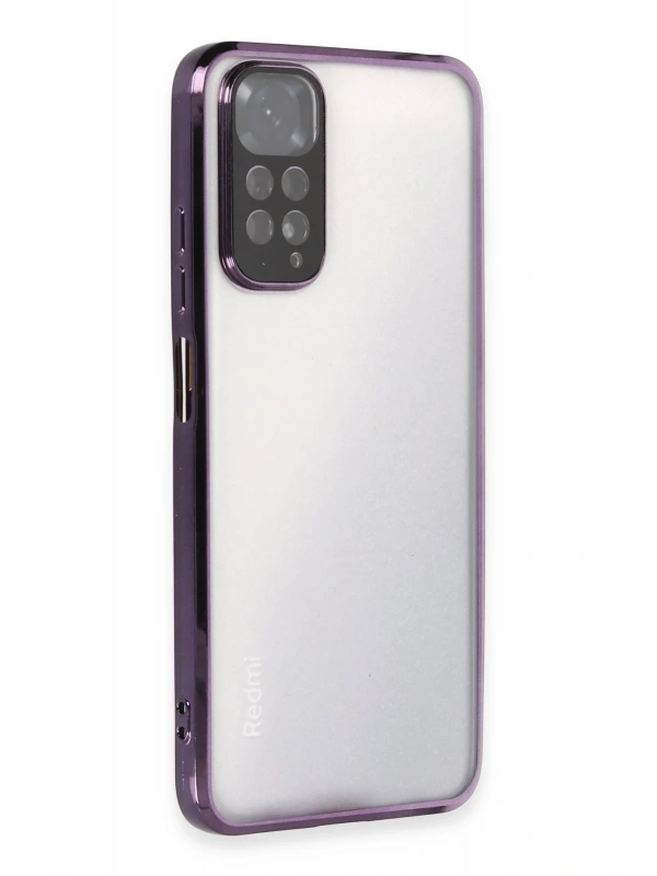 Newface Xiaomi Redmi Note 11 Kılıf Razer Lensli Silikon - Mor
