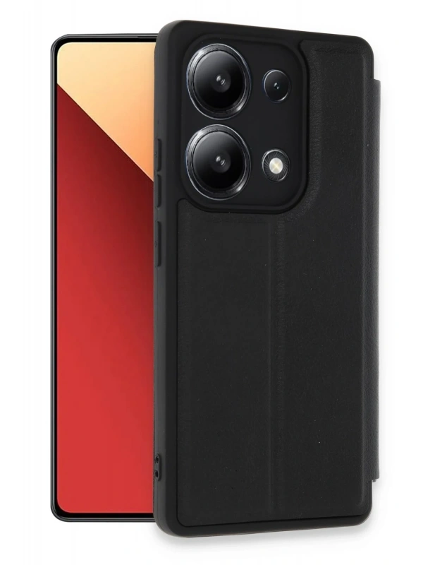 Newface Xiaomi Redmi Note 13 4G Kılıf Flip Cover - Siyah