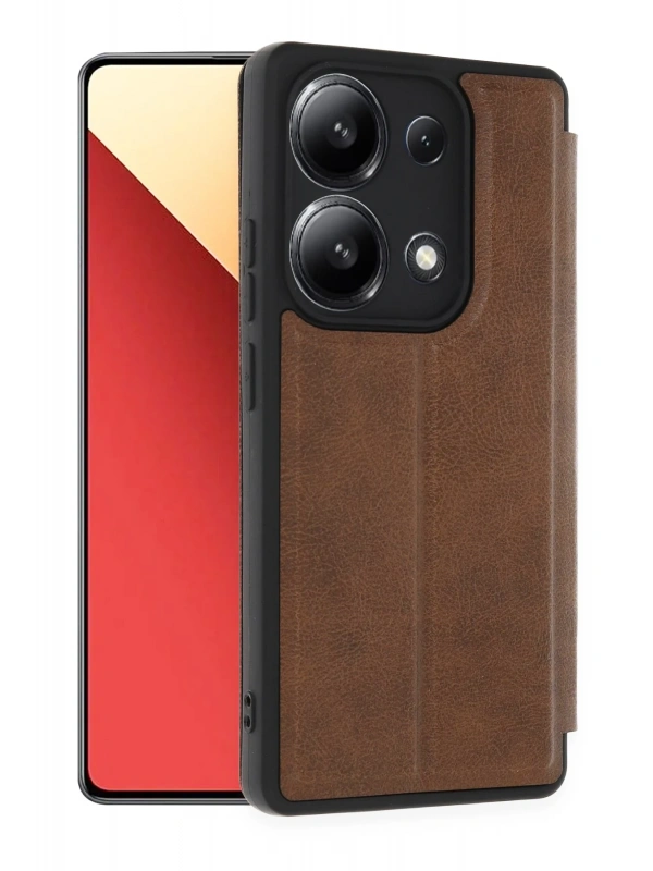 Newface Xiaomi Redmi Note 13 4G Kılıf Flip Cover - Taba