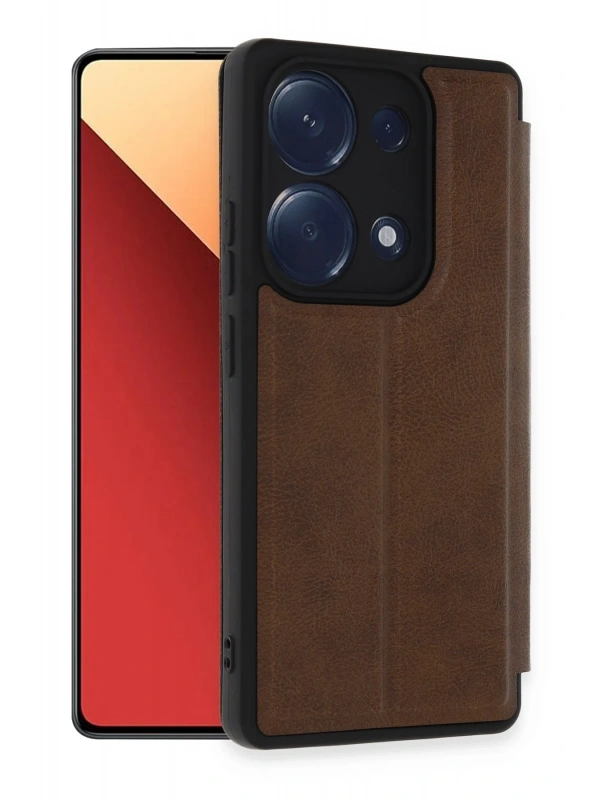Newface Xiaomi Redmi Note 13 Pro 4G Kılıf Flip Cover - Taba