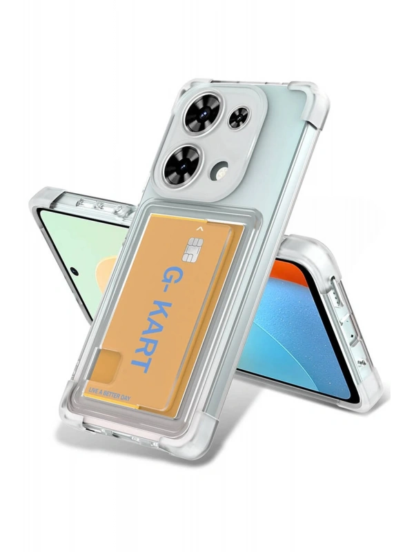 Newface Xiaomi Redmi Note 13 Pro 4G Kılıf Kart Şeffaf Silikon - Şeffaf
