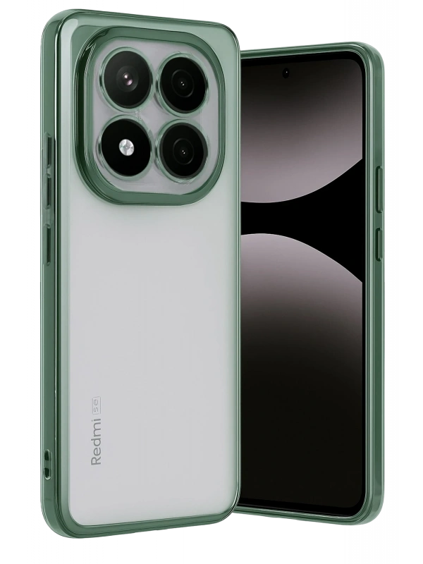 Newface Xiaomi Redmi Note 14 Pro Plus Kılıf Razer Lensli Silikon - Yeşil