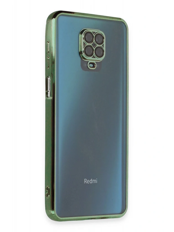 Newface Xiaomi Redmi Note 9 Pro Kılıf Razer Lensli Silikon - Yeşil