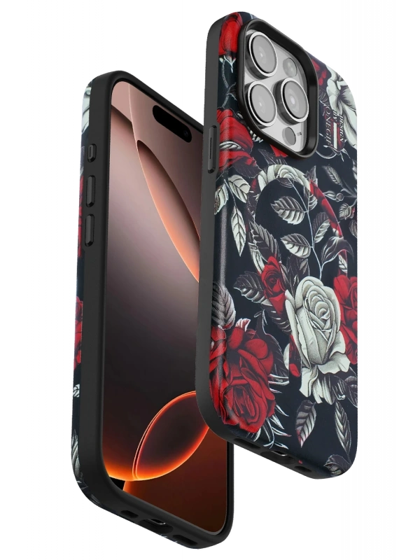 Onegif Apple iPhone 14 Pro Flower Series Magsafe Kapak - Siyah