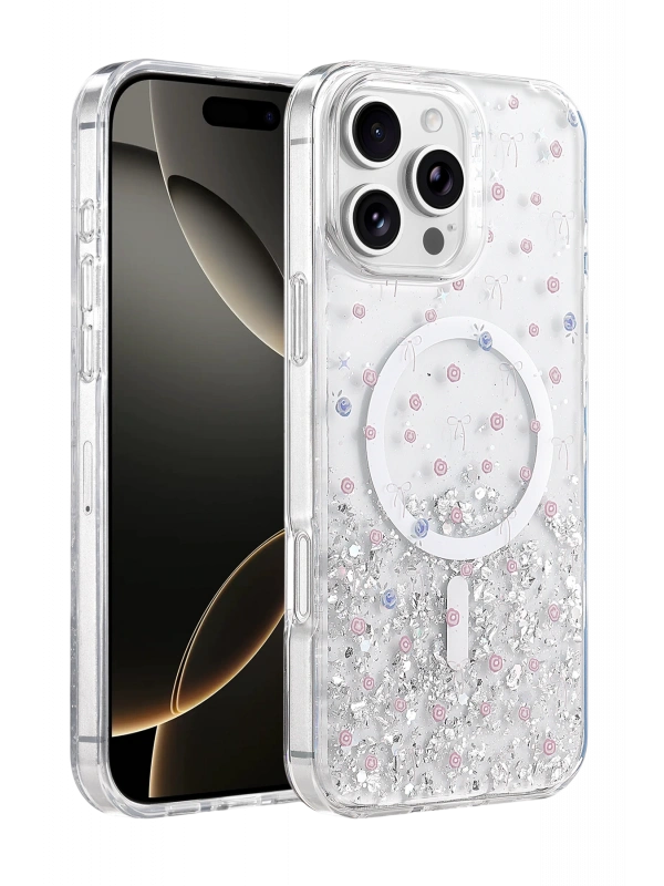 Onegif Apple iPhone 16 Pro Max Misk Simli Magsafe Kapak - Desen 1
