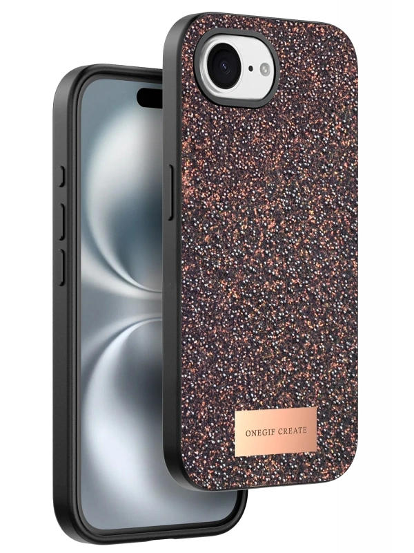 Onegif Apple iPhone 16E Bright Simli Kapak - Derin Mor