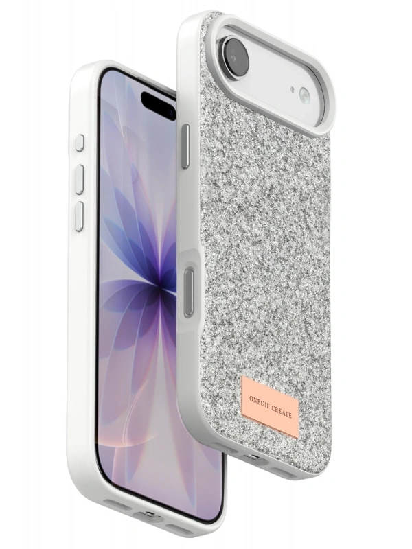 Onegif Apple iPhone 17 Air Bright Simli Kapak - Beyaz