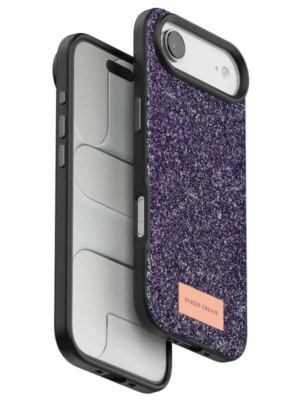 Onegif Apple iPhone 17 Air Bright Simli Kapak - Derin Mor