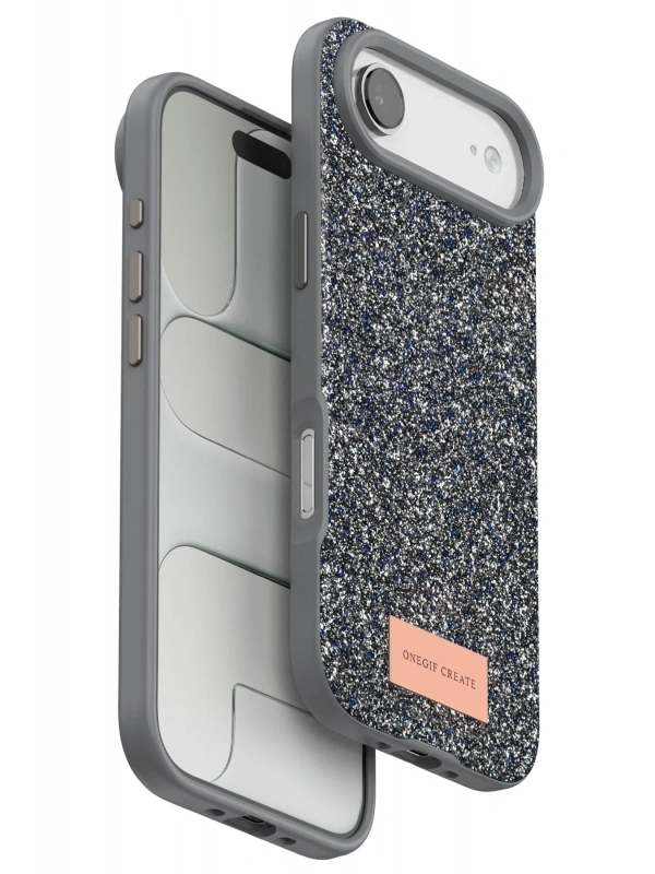 Onegif Apple iPhone 17 Air Bright Simli Kapak - Gümüş