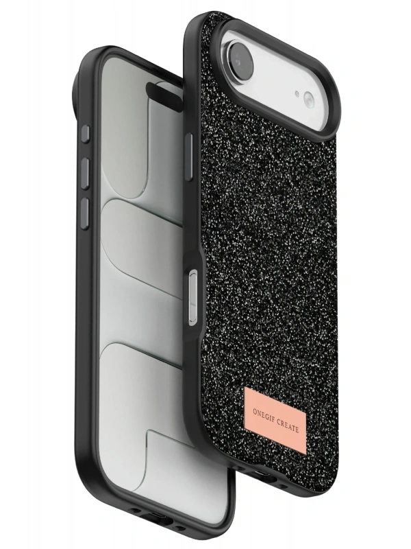 Onegif Apple iPhone 17 Air Bright Simli Kapak - Siyah