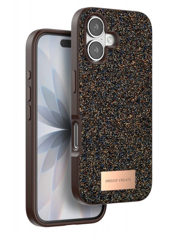 Onegif Apple iPhone 17 Bright Simli Kapak - Gold