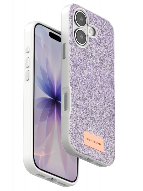 Onegif Apple iPhone 17 Bright Simli Kapak - Lila