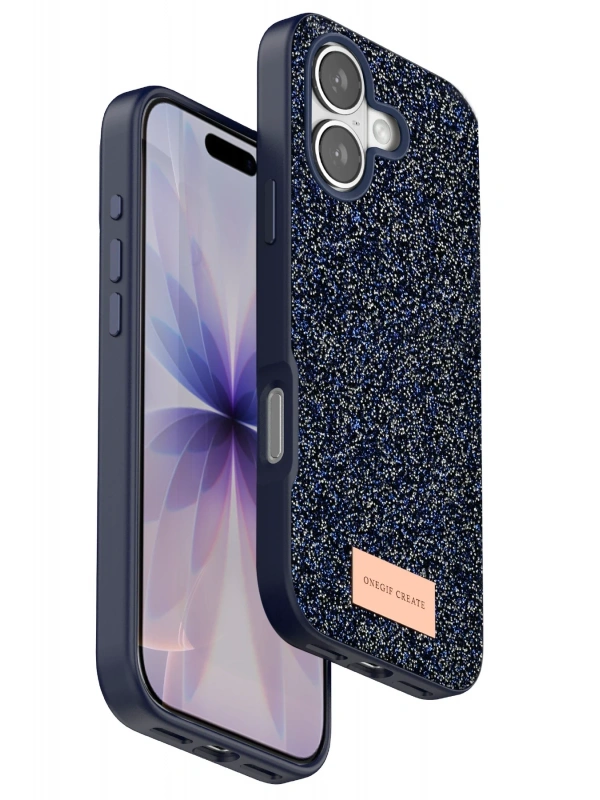 Onegif Apple iPhone 17 Bright Simli Kapak - Mavi