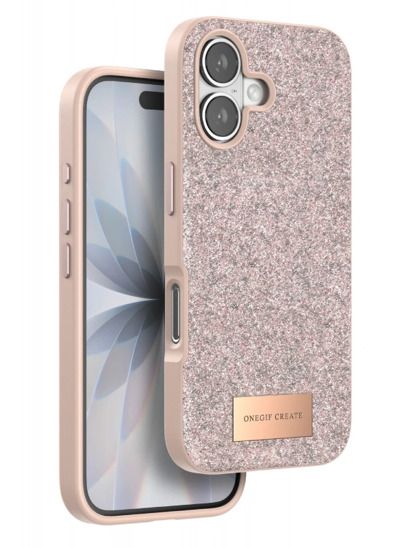 Onegif Apple iPhone 17 Bright Simli Kapak - Pembe
