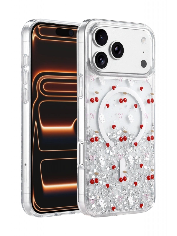 Onegif Apple iPhone 17 Pro Max Misk Simli Magsafe Kapak - Desen 5