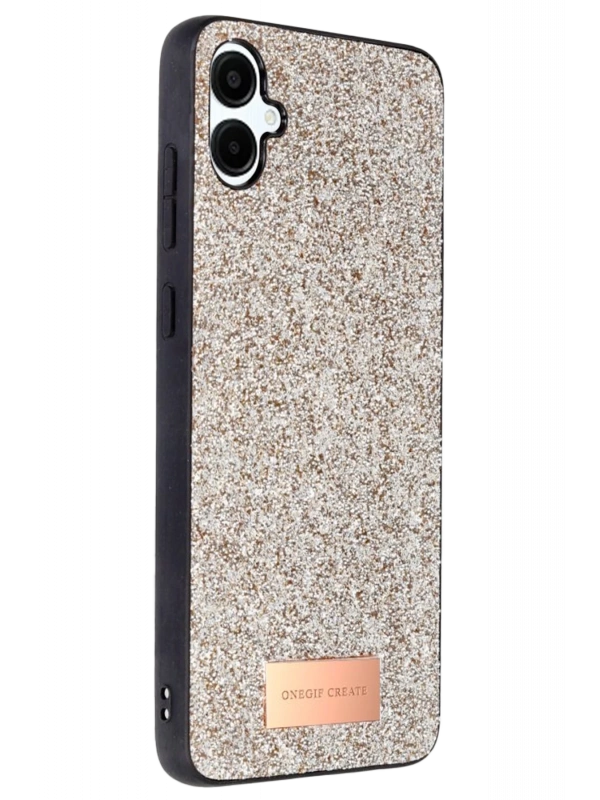 Onegif Samsung Galaxy A06 Bright Simli Kapak - Gold