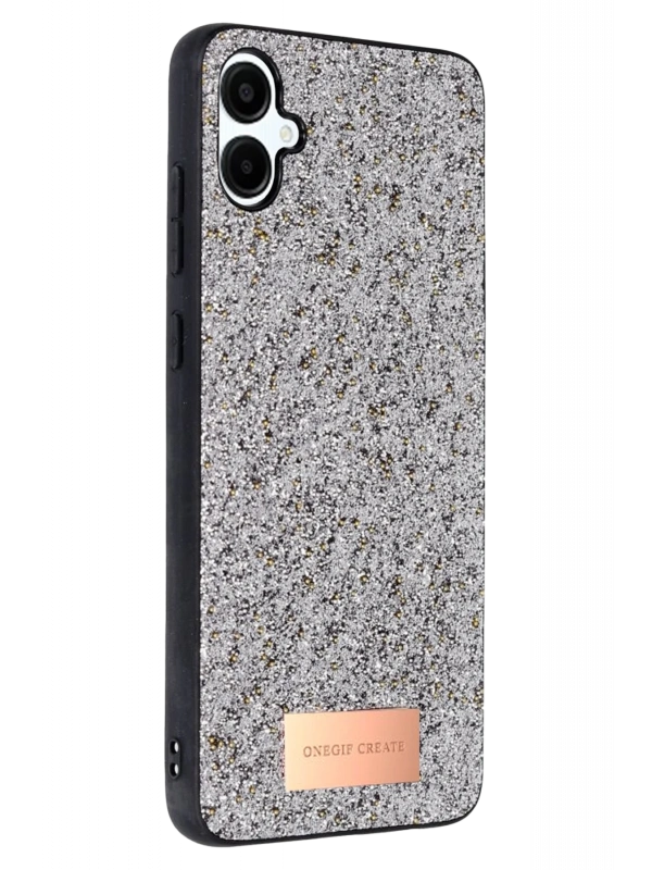 Onegif Samsung Galaxy A06 Bright Simli Kapak - Gümüş