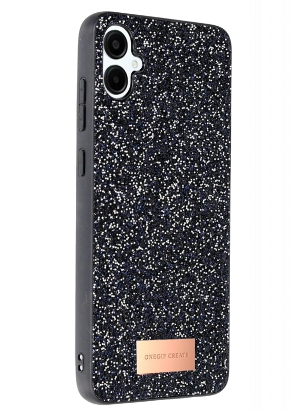 Onegif Samsung Galaxy A06 Bright Simli Kapak - Siyah