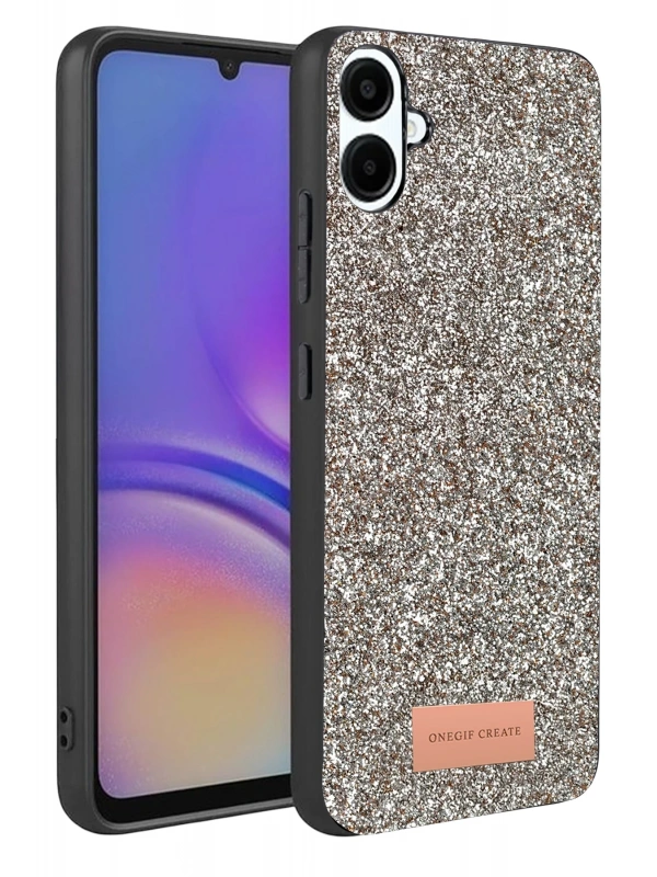 Onegif Samsung Galaxy A07 4G Bright Simli Kapak - Gümüş