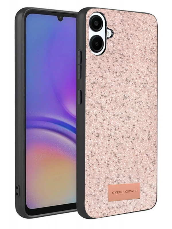Onegif Samsung Galaxy A07 4G Bright Simli Kapak - Pembe