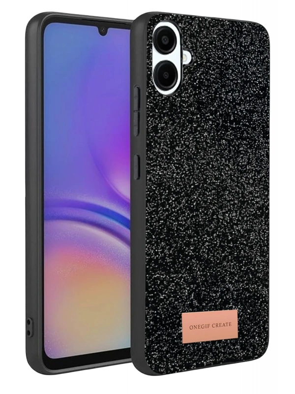 Onegif Samsung Galaxy A07 4G Bright Simli Kapak - Siyah