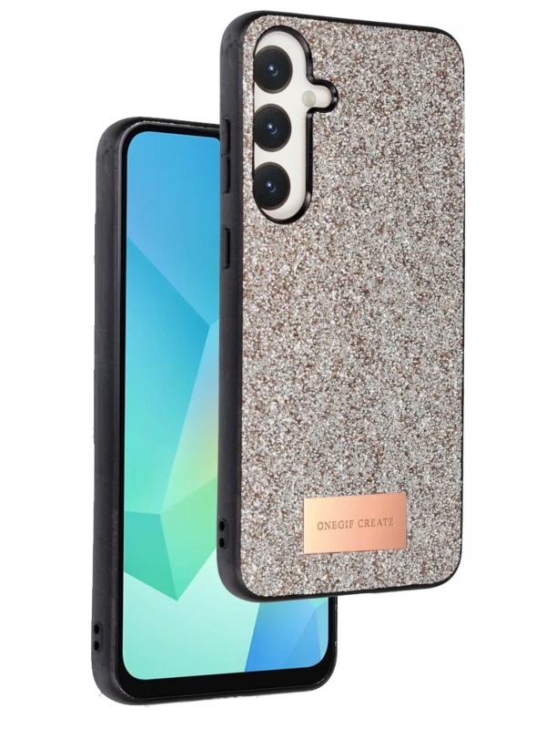 Onegif Samsung Galaxy A36 Bright Simli Kapak - Gold