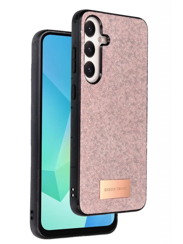 Onegif Samsung Galaxy A36 Bright Simli Kapak - Pembe