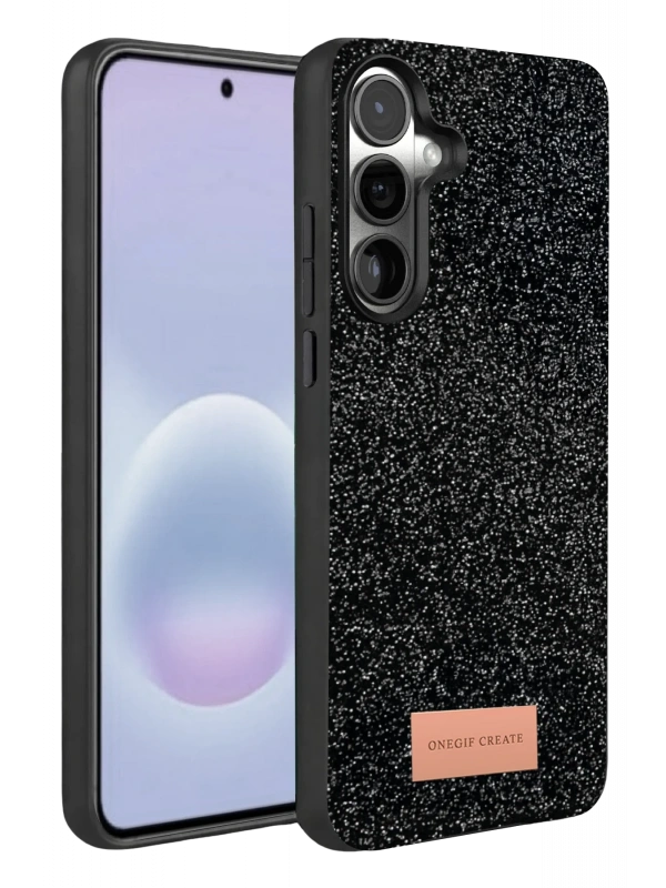 Onegif Samsung Galaxy A37 5G Bright Simli Kapak - Siyah