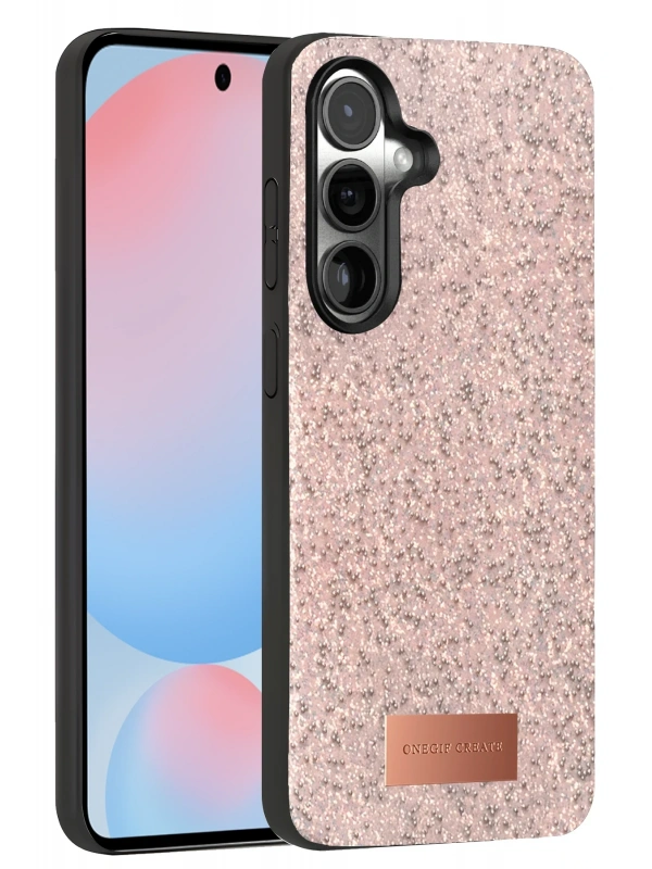 Onegif Samsung Galaxy S24 Bright Simli Kapak - Pembe