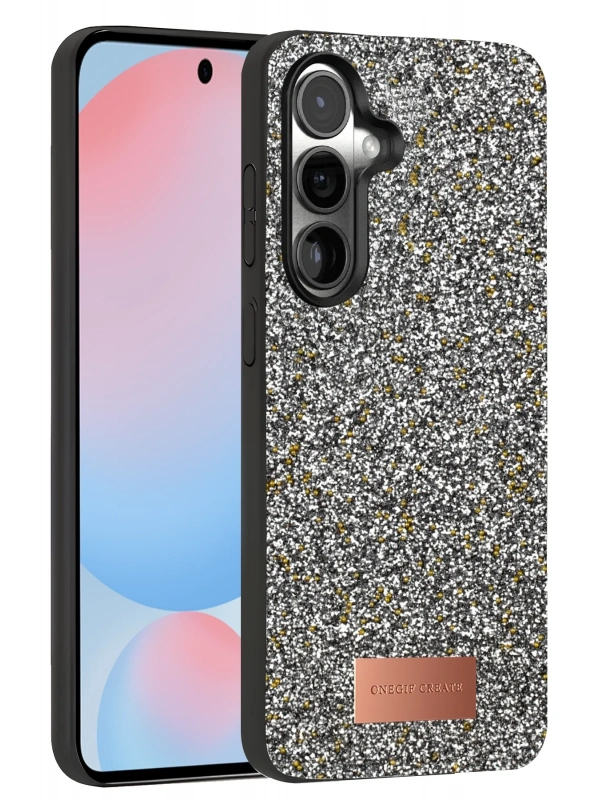 Onegif Samsung Galaxy S24 FE Bright Simli Kapak - Gold