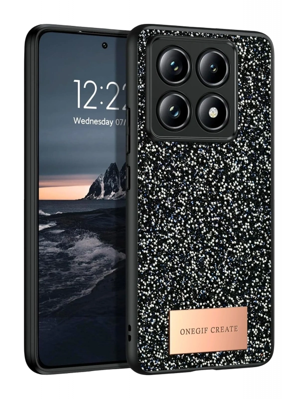 Onegif Xiaomi Mi 14T Pro Bright Simli Kapak - Siyah