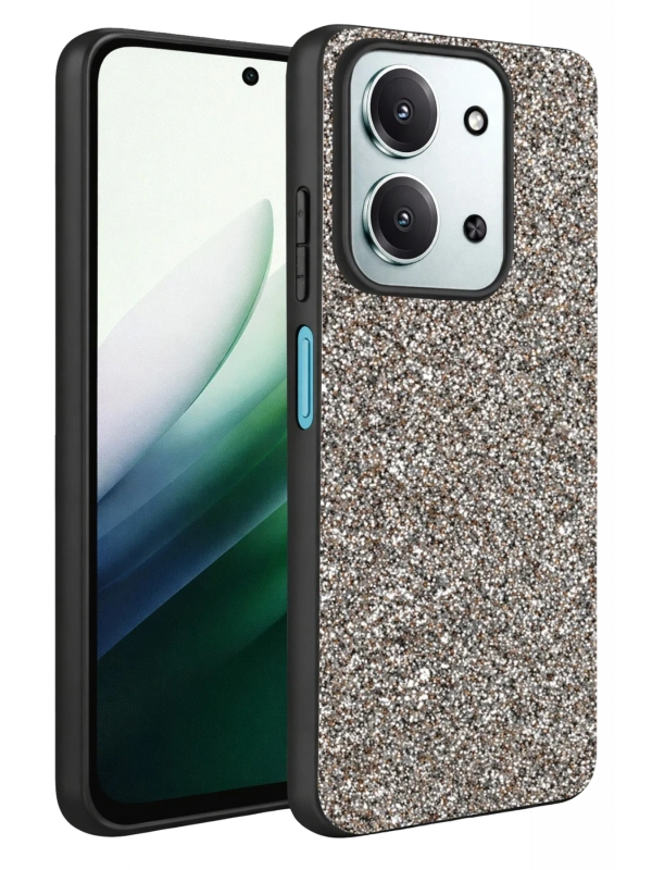 Onegif Xiaomi Redmi 15C 4G Bright Simli Kapak - Gümüş