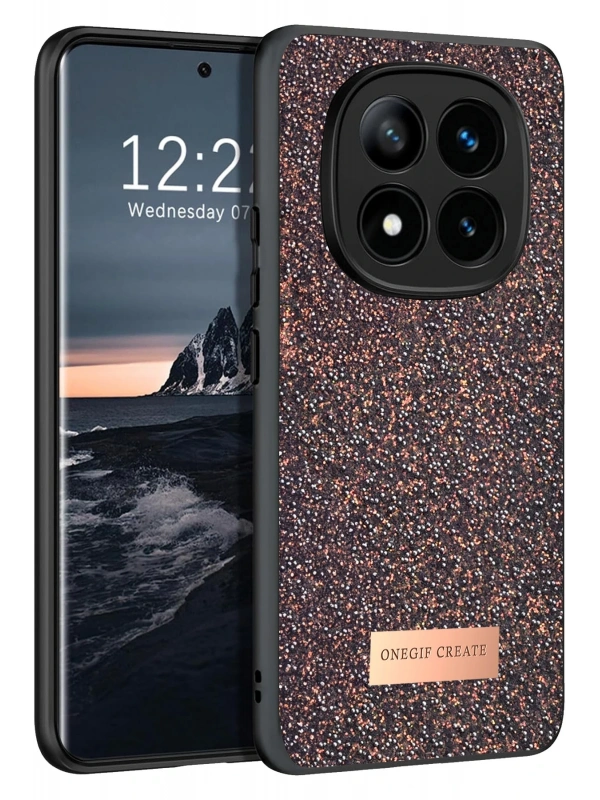 Onegif Xiaomi Redmi Note 14 Pro 4G Bright Simli Kapak - Derin Mor