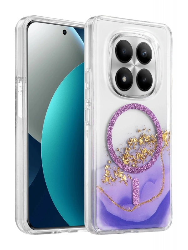 Onegif Xiaomi Redmi Note 15 Pro 4G Lotus Simli Magsafe Kapak - Mor