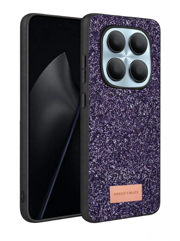 Onegif Xiaomi Redmi Note 15 Pro 5G Bright Simli Kapak - Derin Mor