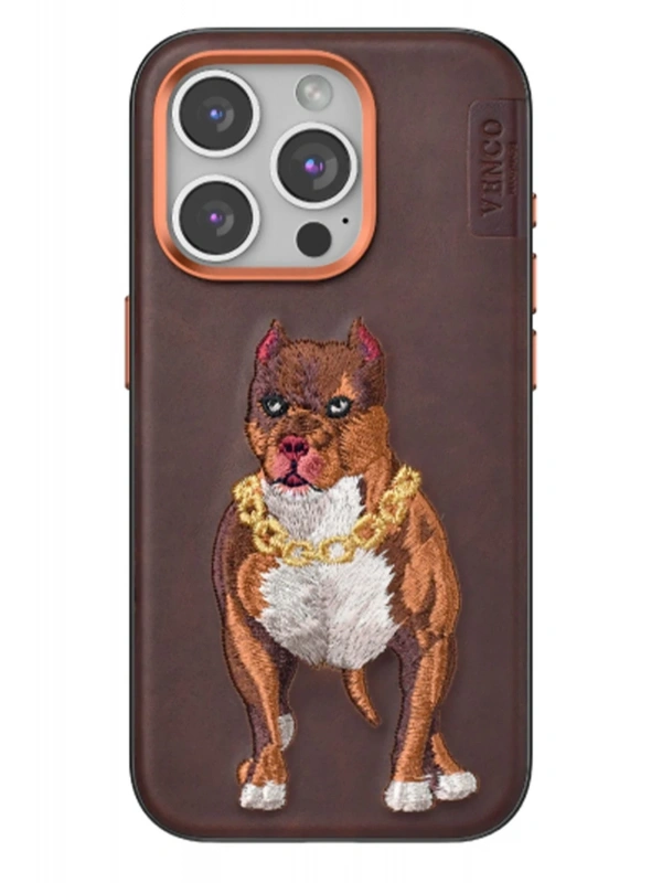 Venco Apple iPhone 14 Pro Max Perma Desenli Kapak - Kahverengi