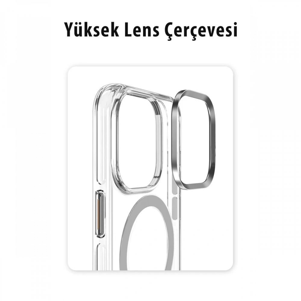 Apple iPhone 15 Pro Max Kılıf Crystal Magsafe Kapak