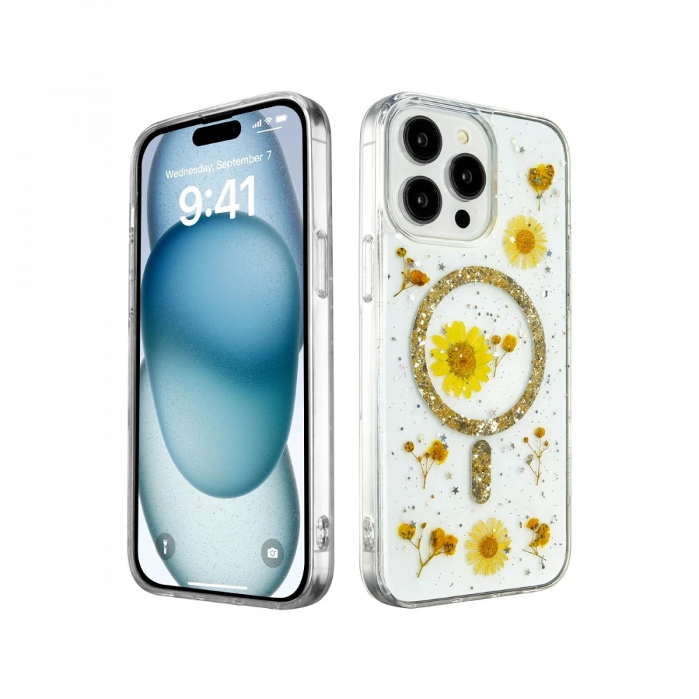 KILIFINI SEÇ - Apple iPhone 15 Pro Max Kılıf Daisy Simli Magsafe Kapak