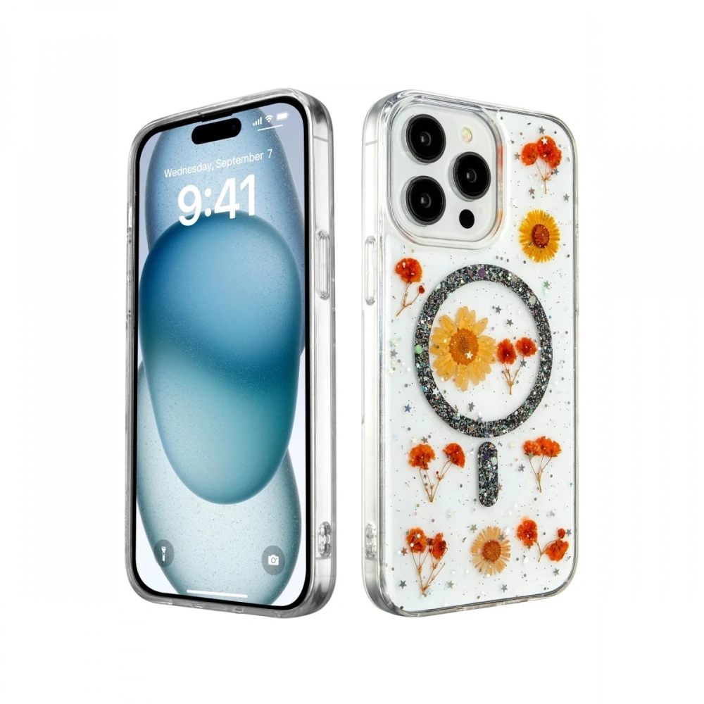 KILIFINI SEÇ - Apple iPhone 15 Pro Max Kılıf Daisy Simli Magsafe Kapak