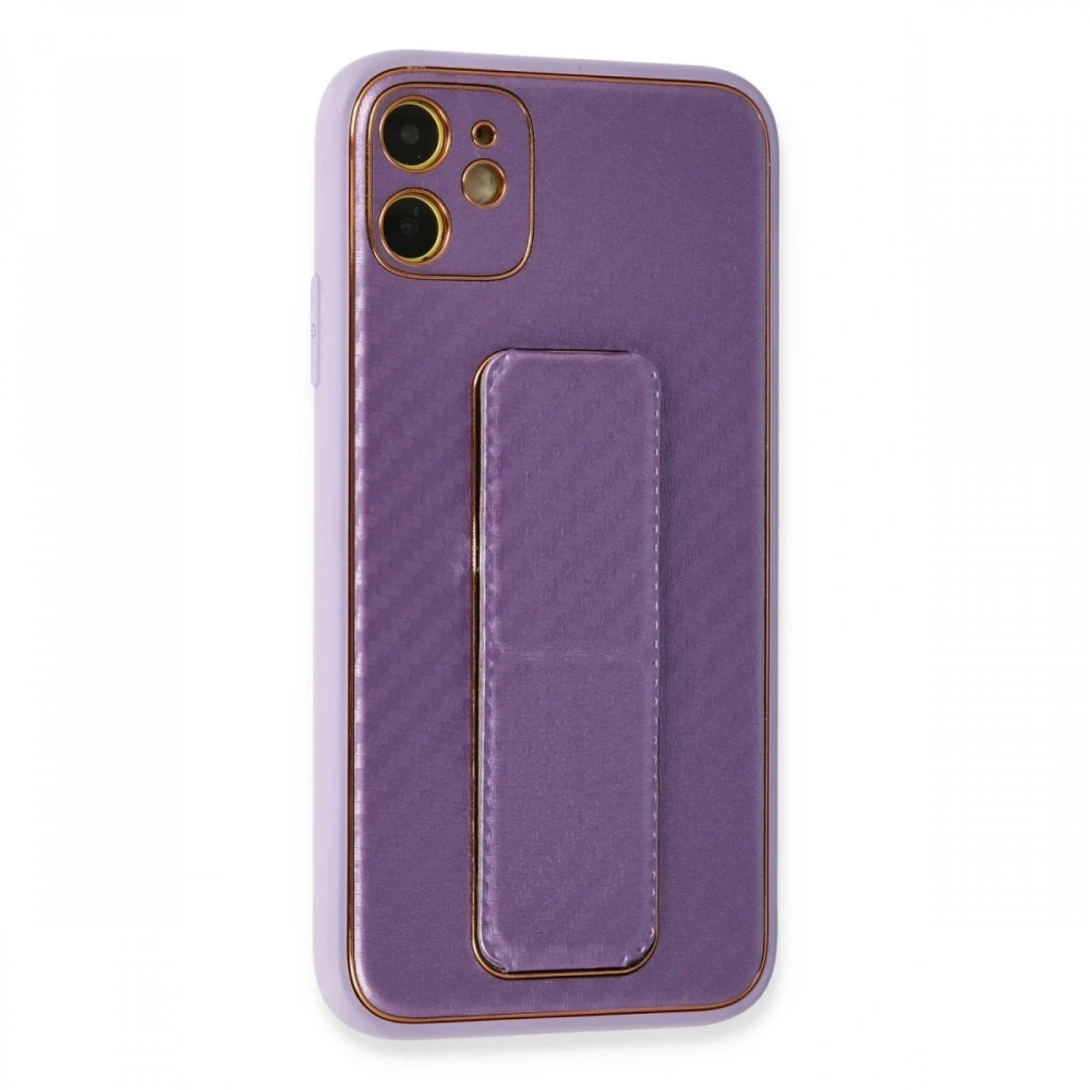 Newface Apple iPhone 12 Kılıf Coco Karbon Standlı Kapak