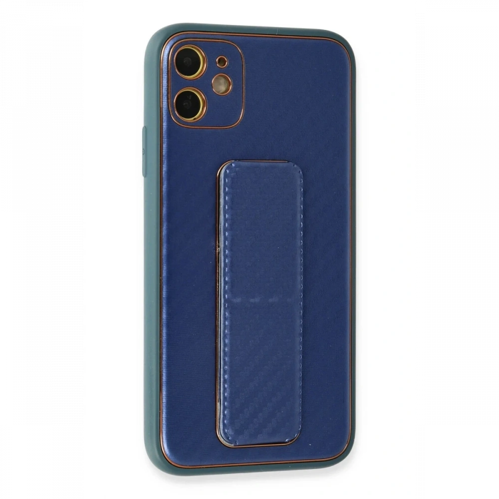 Newface Apple iPhone 12 Kılıf Coco Karbon Standlı Kapak