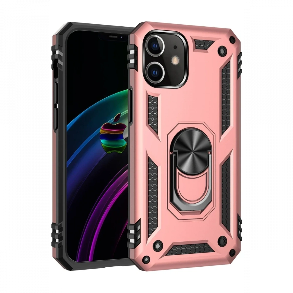Newface Apple iPhone 12 Mini Kılıf Sofya Yüzüklü Silikon Kapak