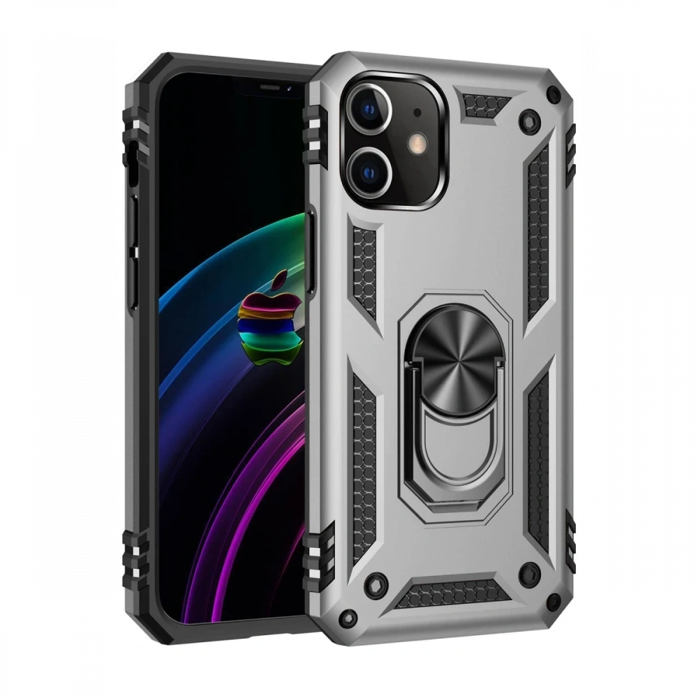 Newface Apple iPhone 12 Mini Kılıf Sofya Yüzüklü Silikon Kapak
