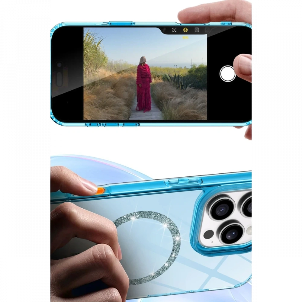 Newface Apple iPhone 15 Plus Live Diamond Magsafe Kapak