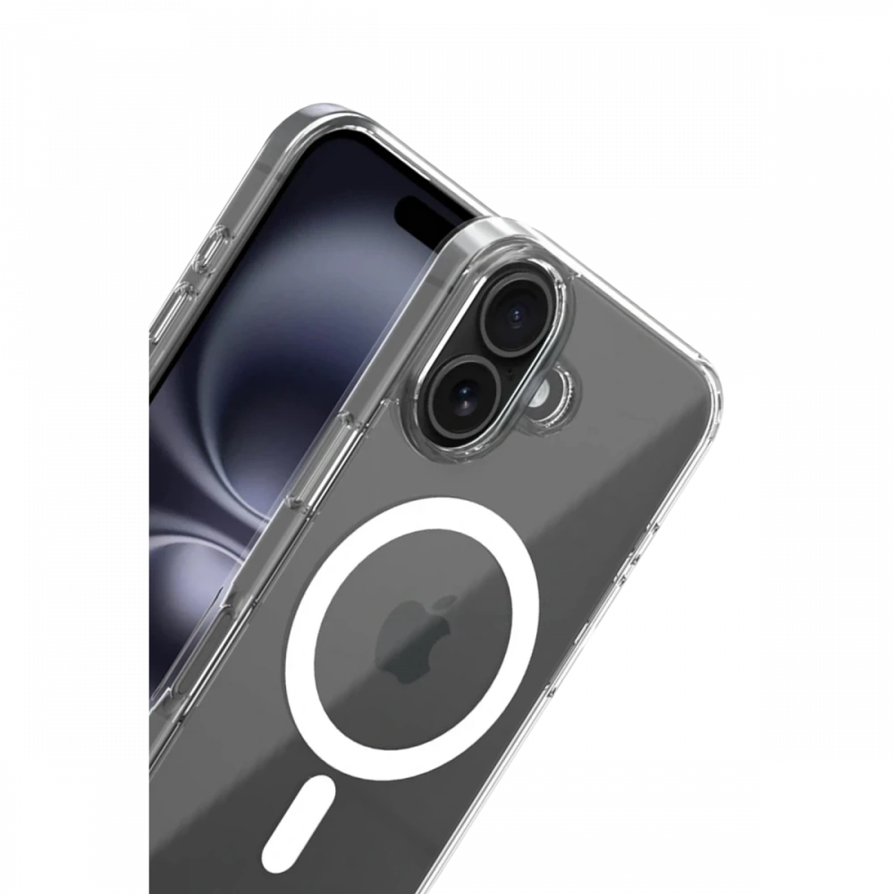 Newface Apple iPhone 16 Combo Sert Şeffaf Magsafe Kapak - Şeffaf